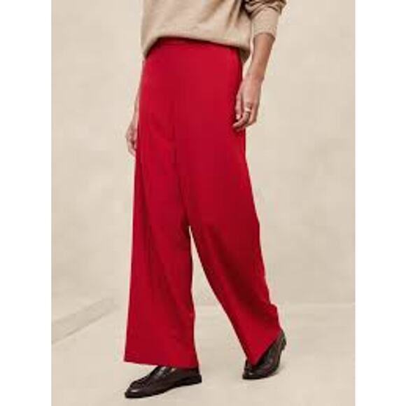 Banana Republic Hayden Wide Leg Pant Womens Size 8 Red NWOT